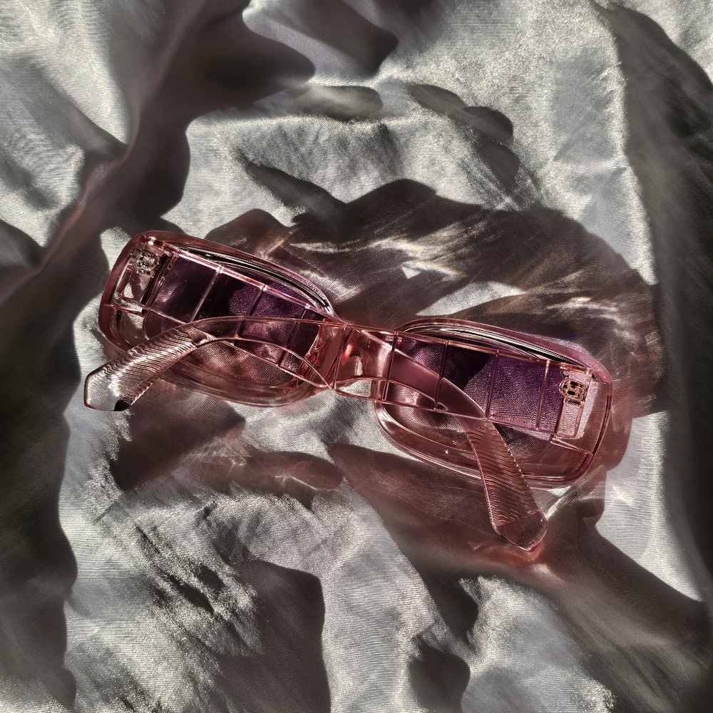 Y2K Pink Rectangle Sunglasses - Picture 7 of 8